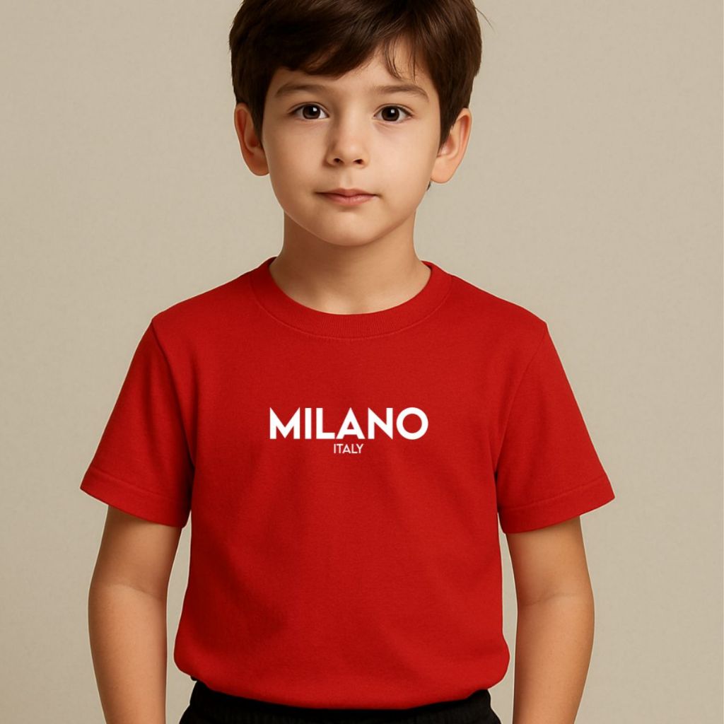 Camiseta Juvenil Criança Blusa Infantil Estampada Estilosa Milano Italy 100%Algodão