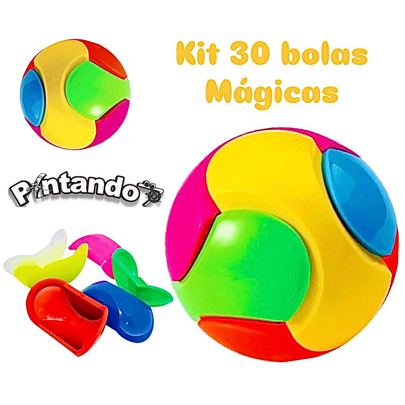 Kit 30 Bolas Mágicas Monta e desmonta Quebra Cabeça Brinquedo para Sacolinhas Surpresa