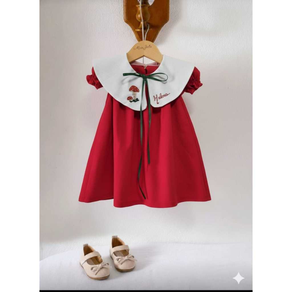 vestido infantil  bordado á mão festa batizado tema bosque encantado com nome