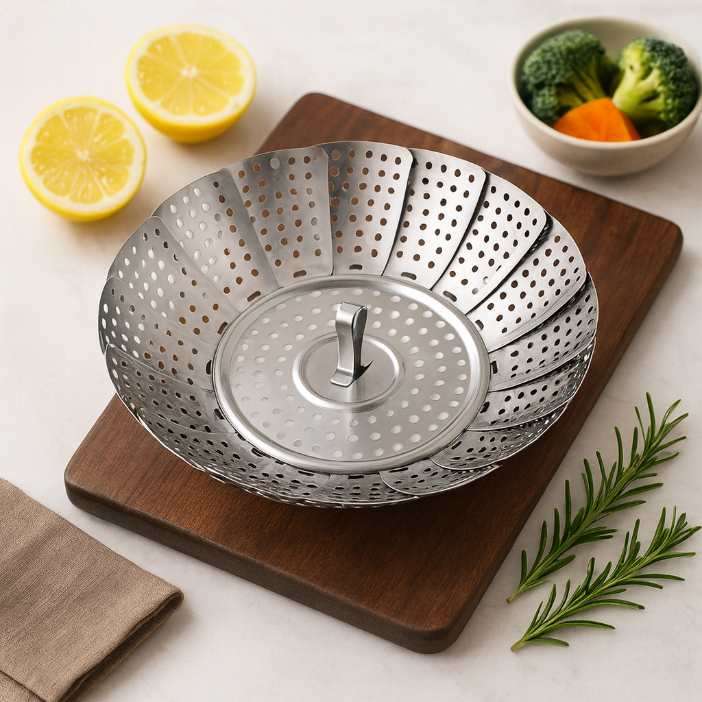 Cesta Cozimento A Vapor Em Inox . P/ Cozinha, Restaurante, Bares, Pizzaria, Presentes.