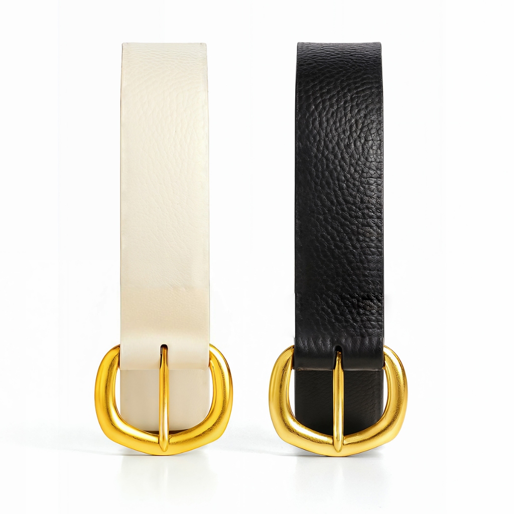 Kit 2 Cintos Feminino Fivela Metalizada Dourada Em Couro Sintético Minimalista em Oferta na Shopee