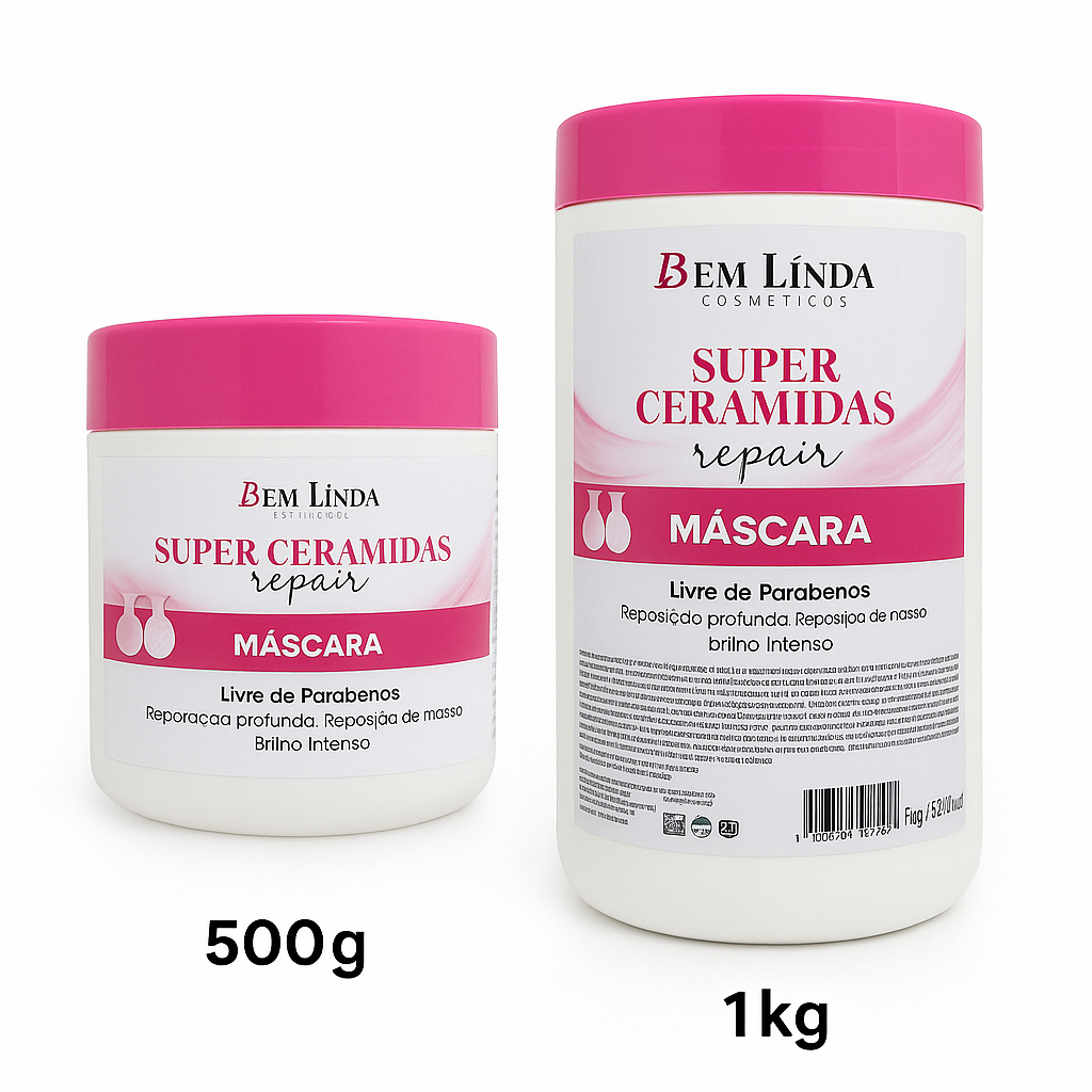 Máscara de Ceramidas 500g e 1kg Hidratação Profunda Reconstrução Capilar Brilho Intenso Profissional em Oferta na Shopee