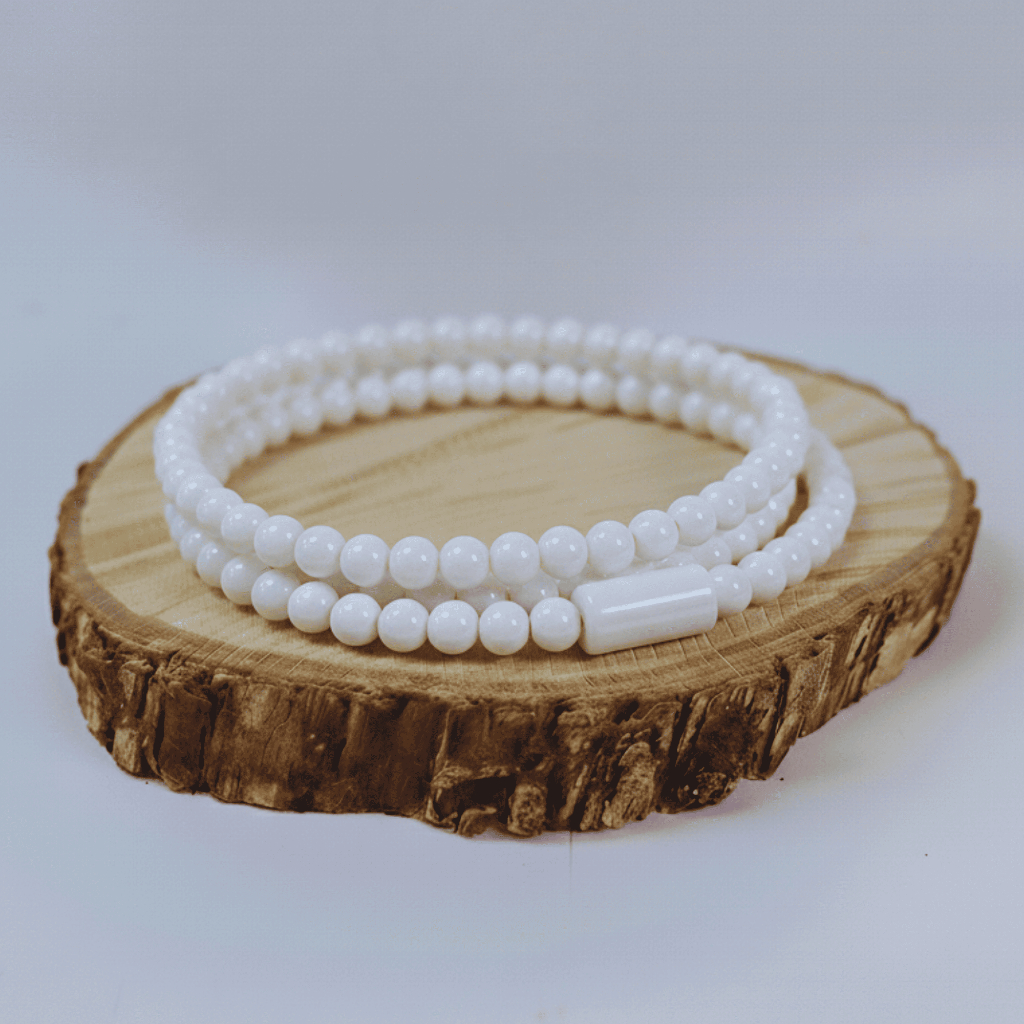 Guia Orixa Porcelana 8mm Oxalá Branco Colar Umbanda | Paz e Proteção Espiritual Candomblé Oxaguia Oxalufa
