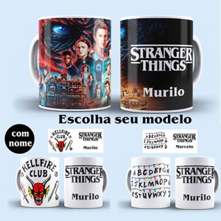 Caneca Stranger Things Personalizada com nome material ceramica 325ml em Oferta na Shopee