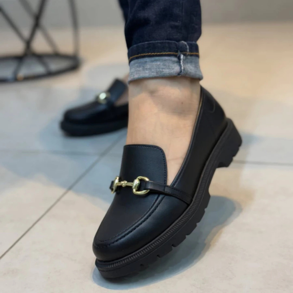 Sapato Mocassim Oxford Tratorado Beira rio Ultra Conforto Ortopédico Couro Napa Elegancia No Verão