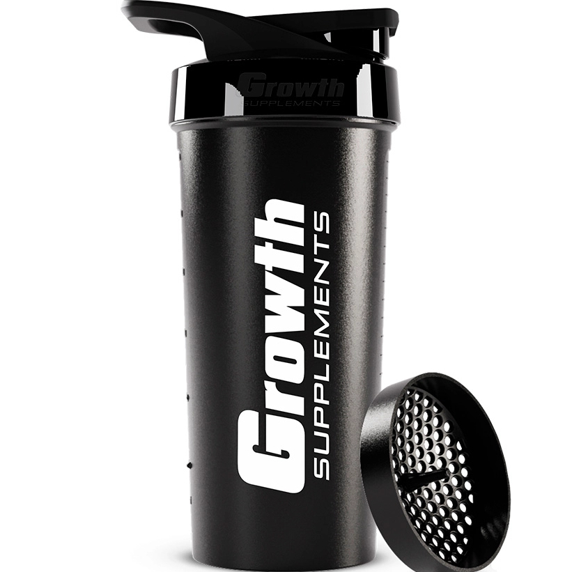 Coqueteleira Growth 600ml (Preta) Squeeze - Garrafa - Shakeira | Acessório para Treino - Academia
