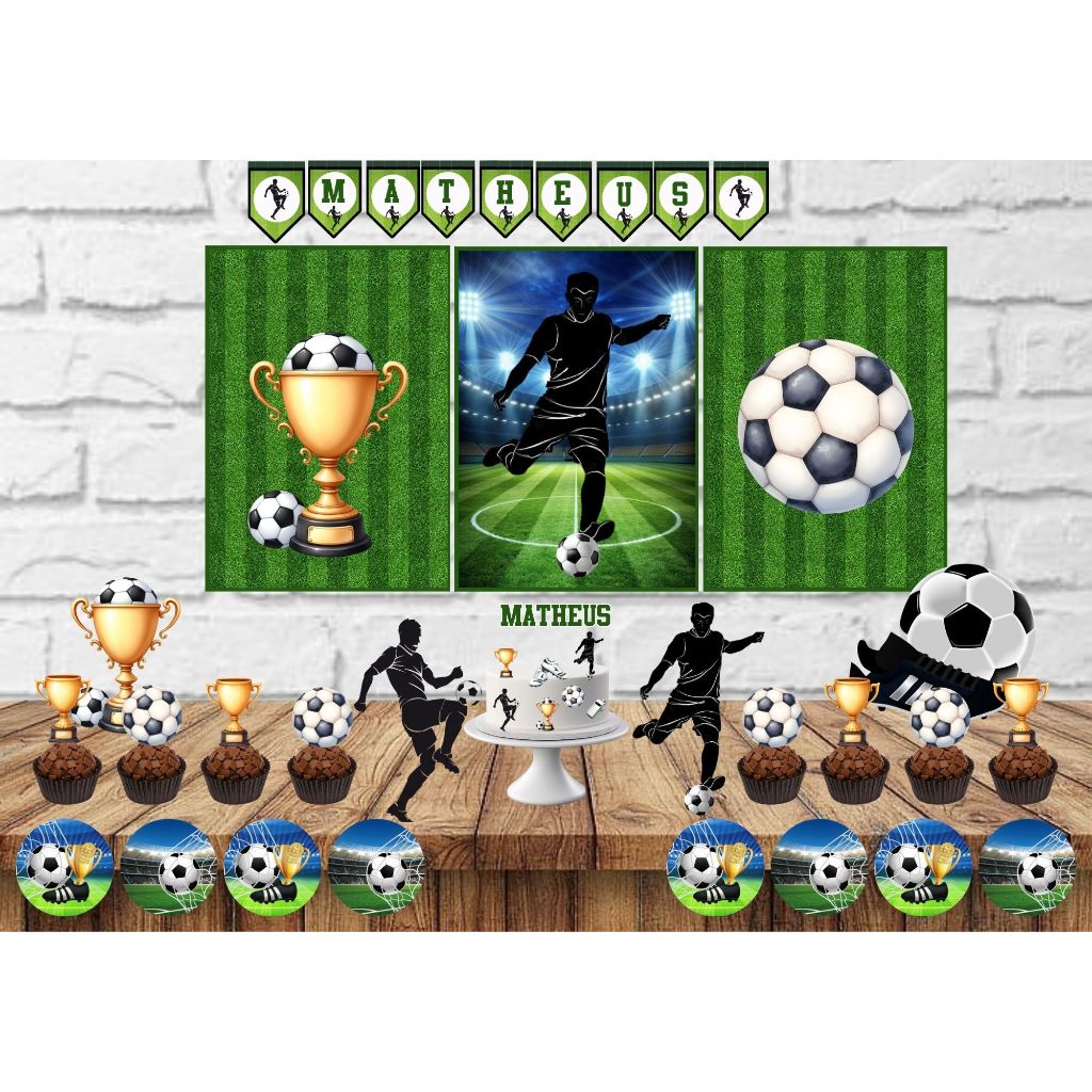 Kit Festa Futebol só um bolinho ENVIAR NOME NO CHAT NO ATO DA COMPRA em Oferta na Shopee