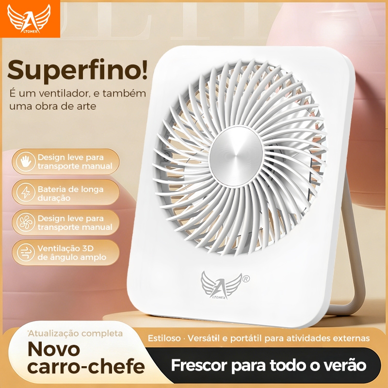 Mini Ventilador Portátil Usb Recarregável 4 Velocidades - Ideal para Viagens e Escritório - Altomex