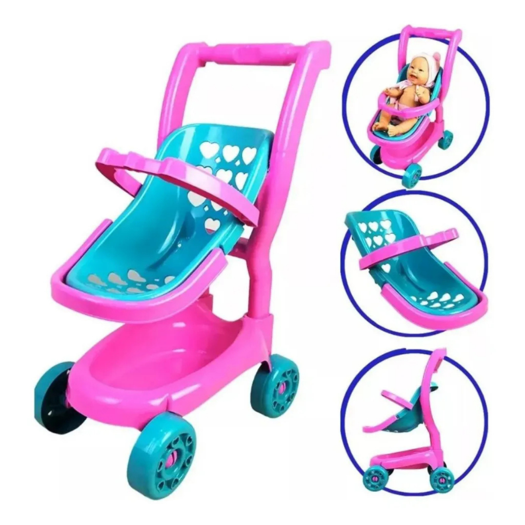 Carrinho de Boneca com Bebe Conforto Meninas Rosa 2 em 1 em Oferta na Shopee