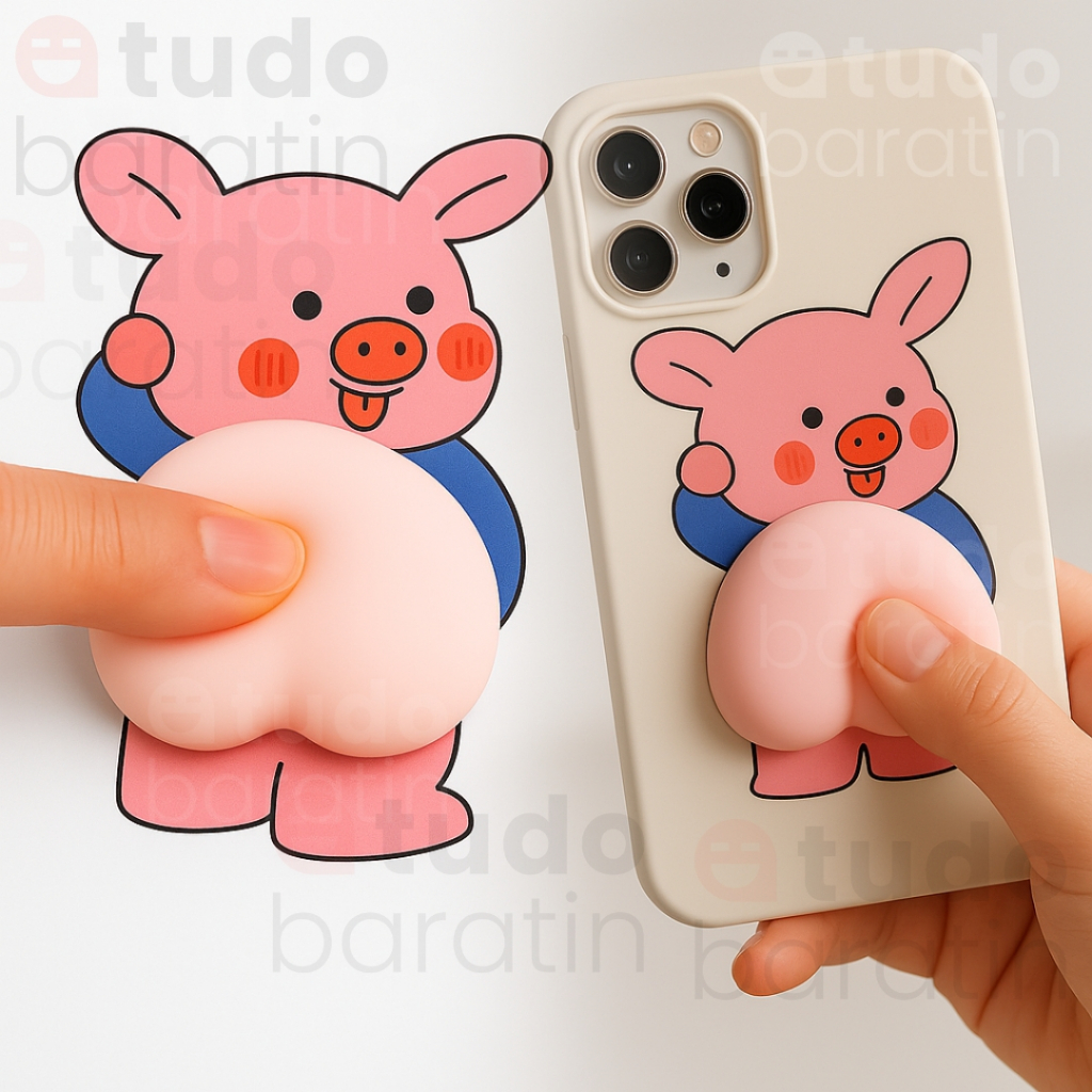 Adesivo Protetor Fofinho 3D Porquinho Engraçado – Anti Estresse, Decorativo, Macio, Para Celular, Notebook e Carro em Oferta na Shopee