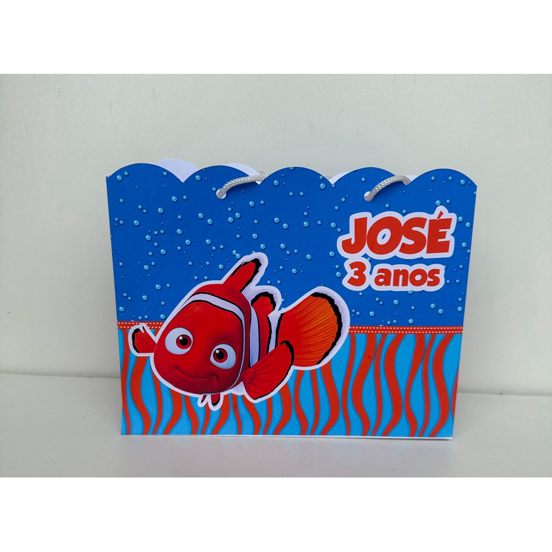 Sacolinha Procurando Nemo Dory Pegue e Monte Personalizada Kit Festa Lembrancinha(Informe Nome e idade no Chat)