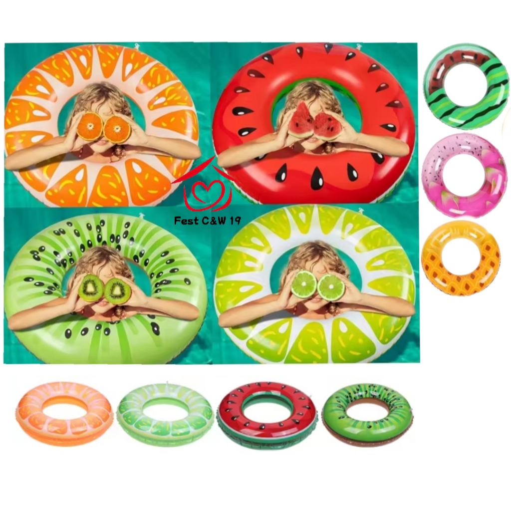 Kit 2 ~10 Boias de Frutas Inflavel 60cm e 70cm Piscina Festa