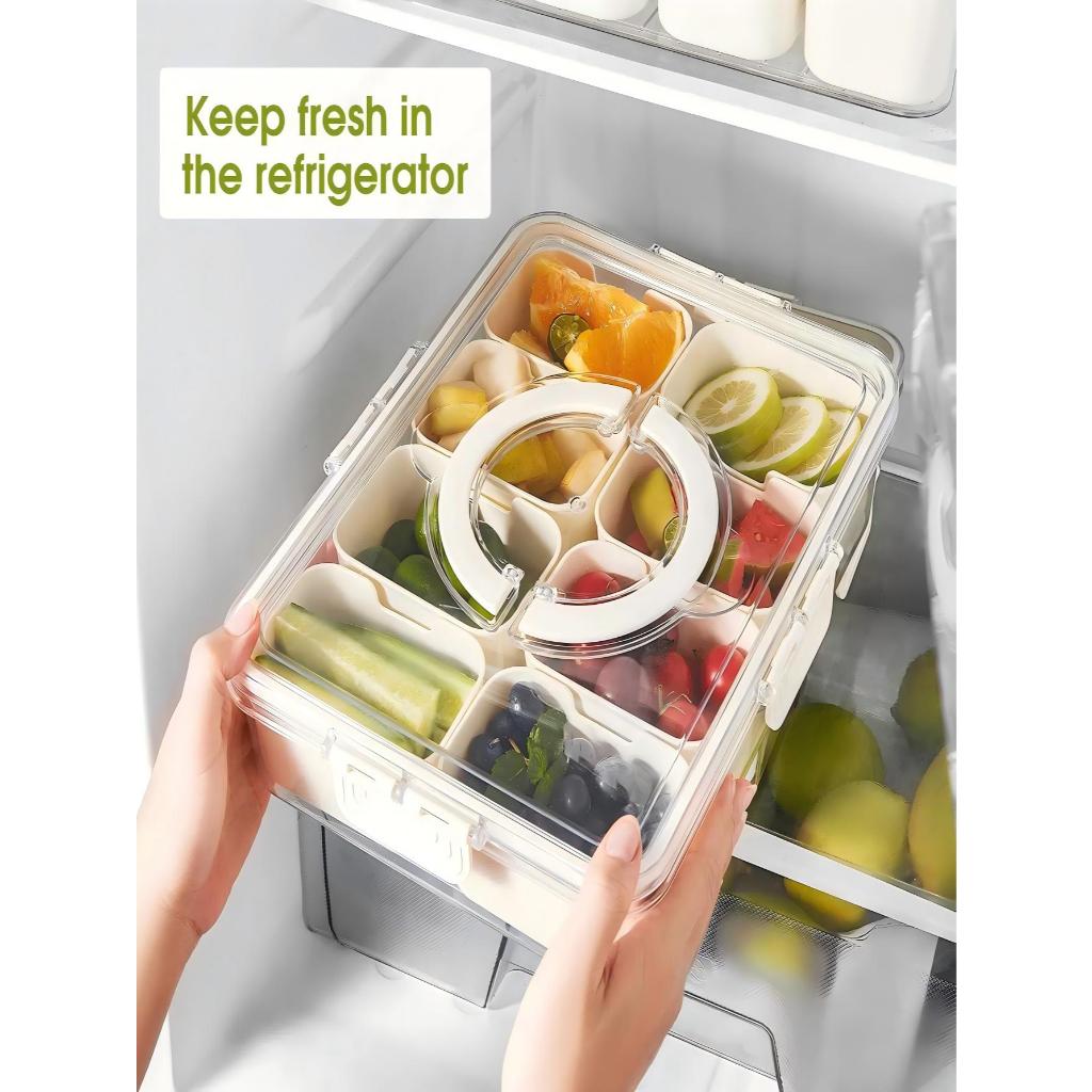 Bandeja De Servir Dividida Com Tampa E Alça em Oferta na Shopee