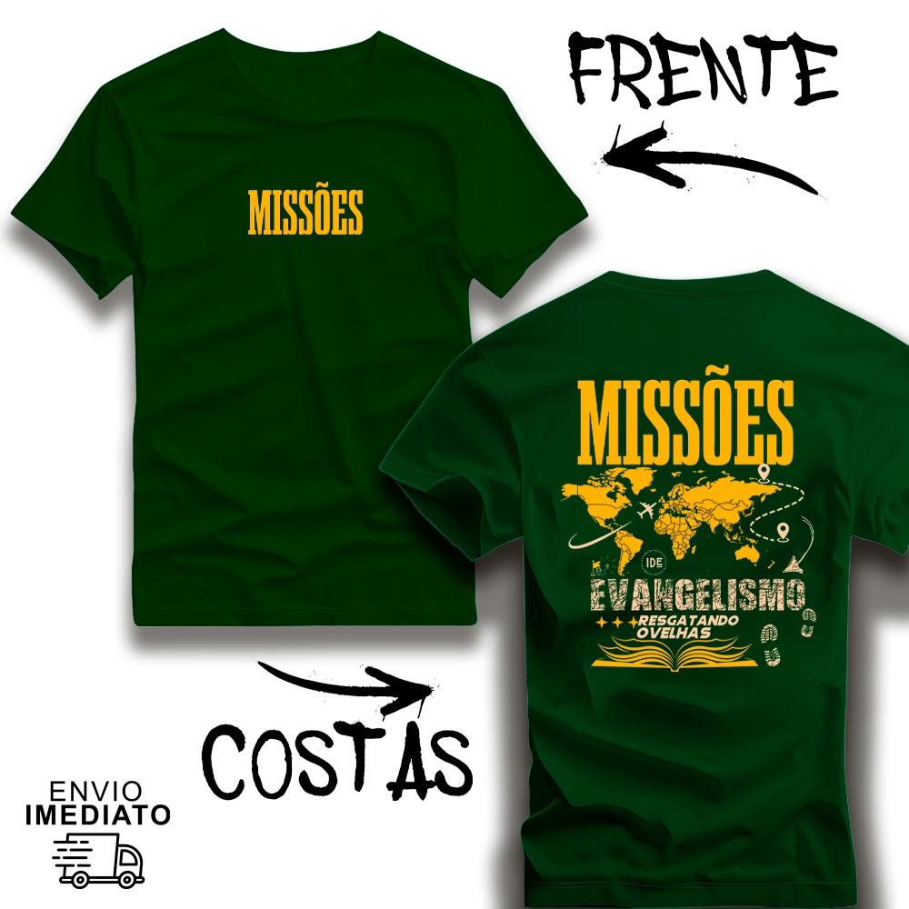 Camiseta Unissex T-shirt Cristã ''MISSÕES'' Alta Qualidade Premium Envio Imediato - 22 em Oferta na Shopee