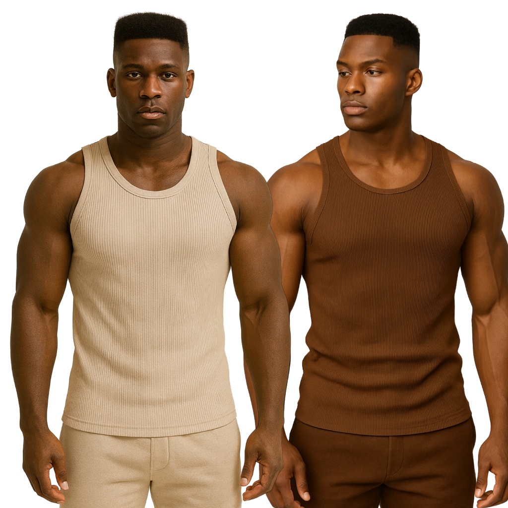 Regata Canelada Masculina Ribana Premium Academia Fitness Treino Casual Dia a Dia