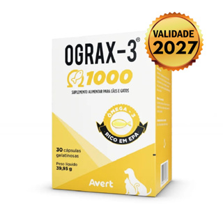 Ograx 1000mg Suplemento Para Cães e Gatos Ômega 3 Avert - 30 Cápsulas em Oferta na Shopee