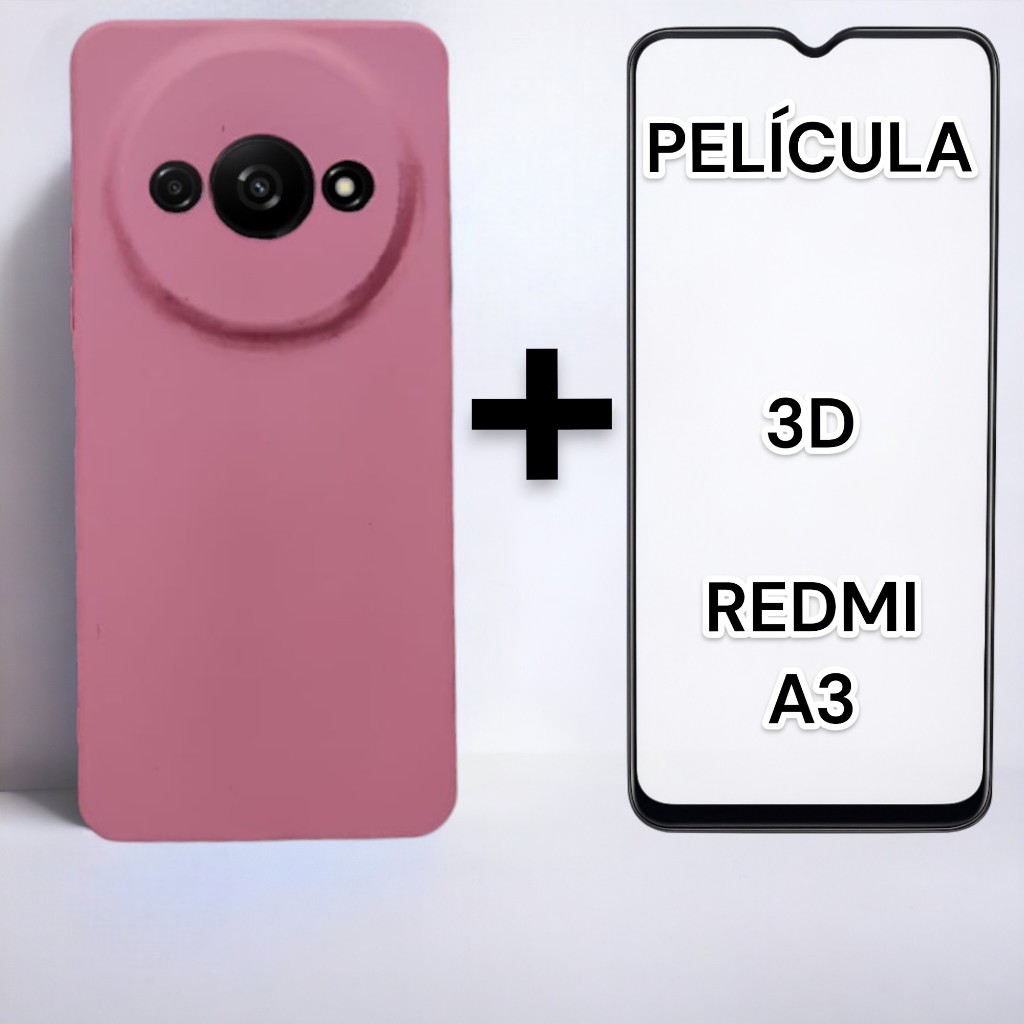 Kit capinha capa case REDMI A3  + Pelicula 3D