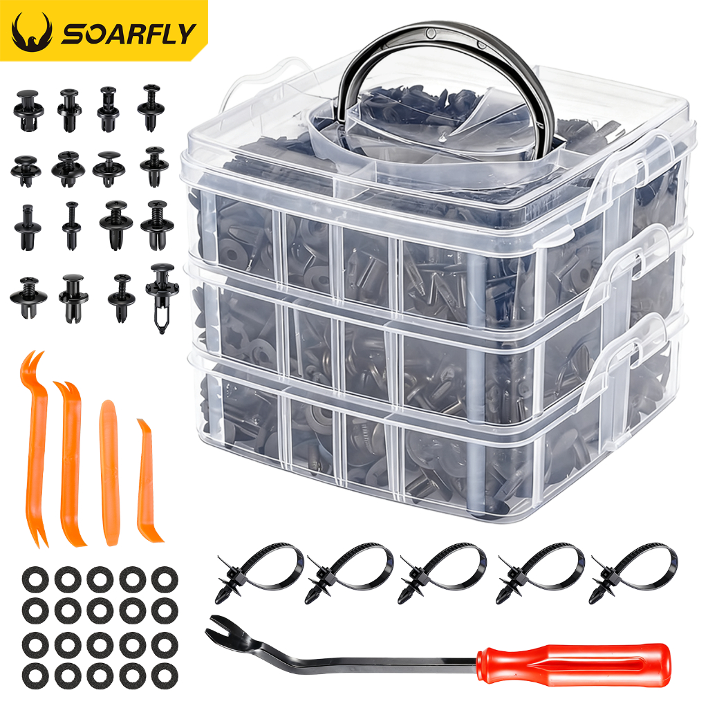 Fixadores Presilha Parafuso Plástico Automotivo 650 peças Fixadores Presilha Parafuso Plástico Automotivo 650 peças