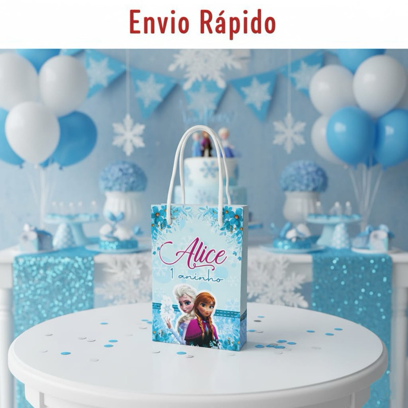 Sacolinha personalizada Frozen PEGUE E MONTE | Personalizados lembrancinhas mimos Aniversário