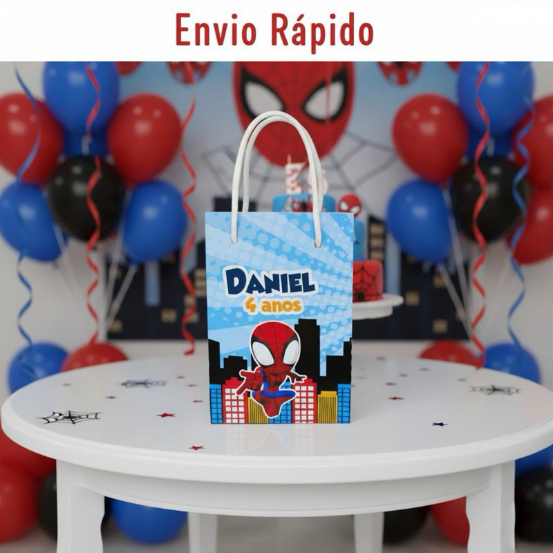 Sacolinha personalizada homem aranha PEGUE E MONTE | Personalizados lembrancinhas mimos Aniversário