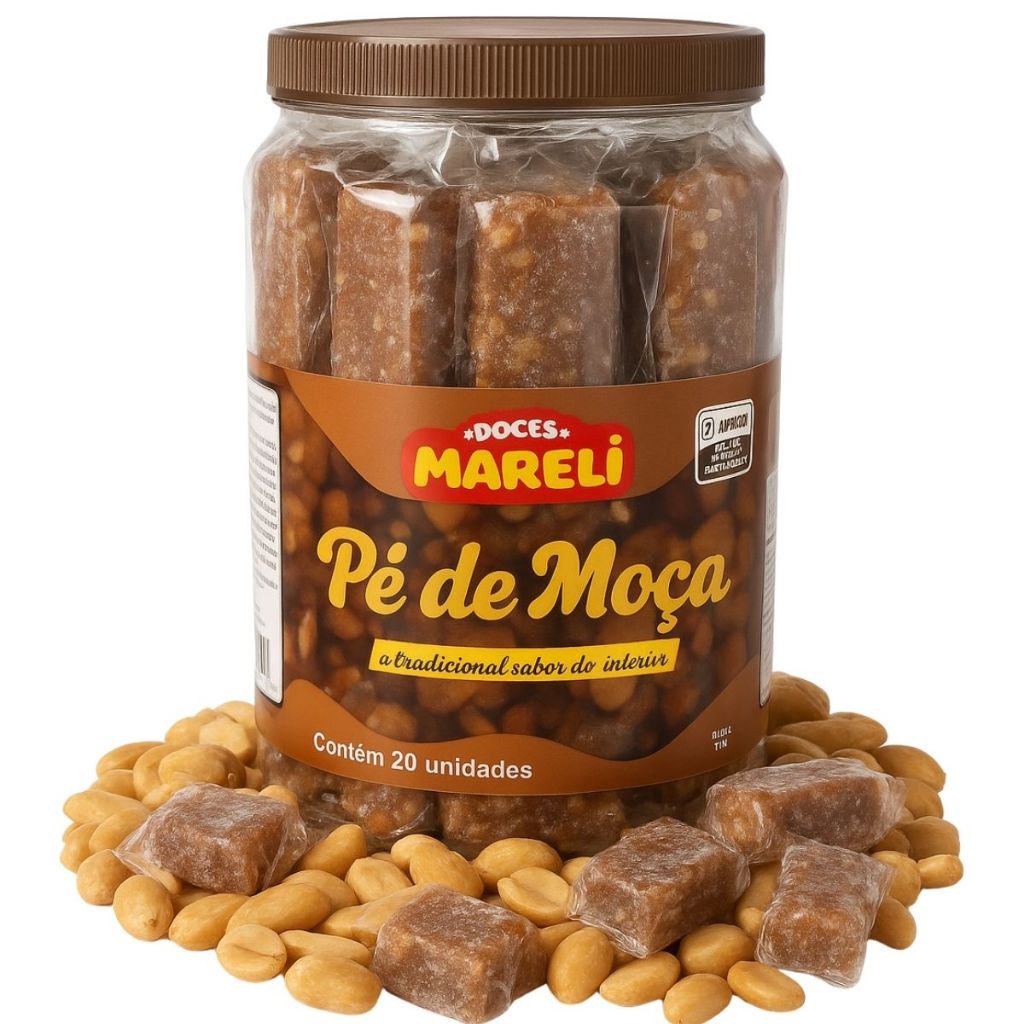 Pe de Moca Doce de Amendoim Caseiro Tradicional Cremoso Festas e Eventos - Pote com 20 Unidades de 50g em Oferta na Shopee