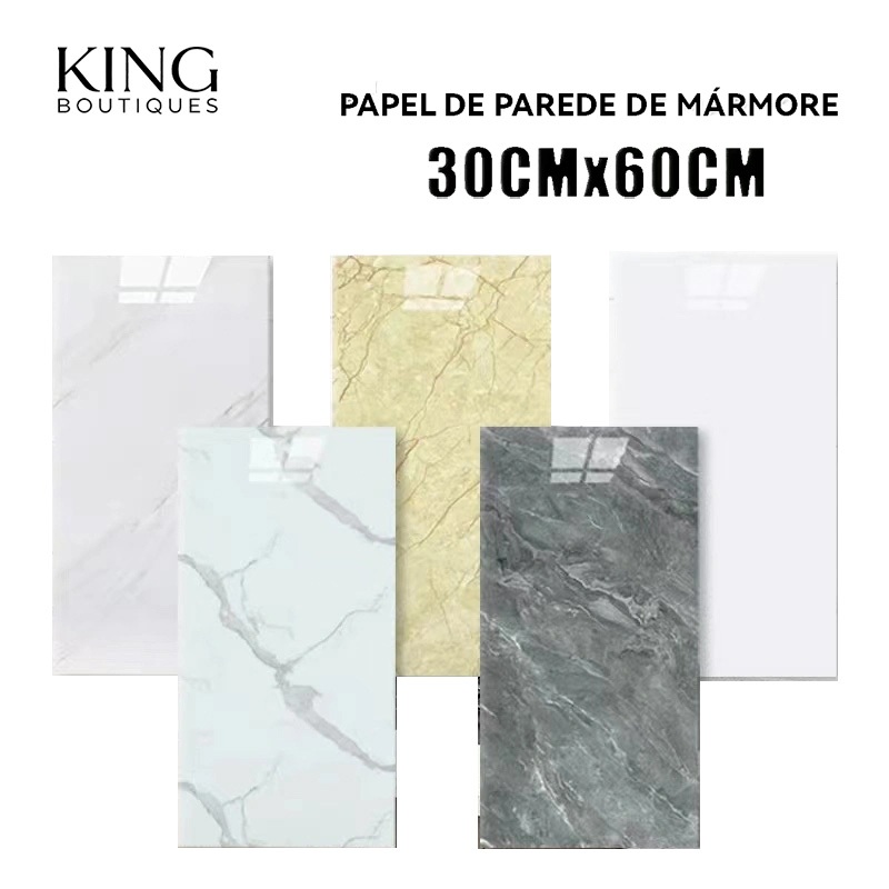 KIT Placa Adesiva 3d Mármore De Parede Relevo Lavável 30cm X 60cm em Oferta na Shopee