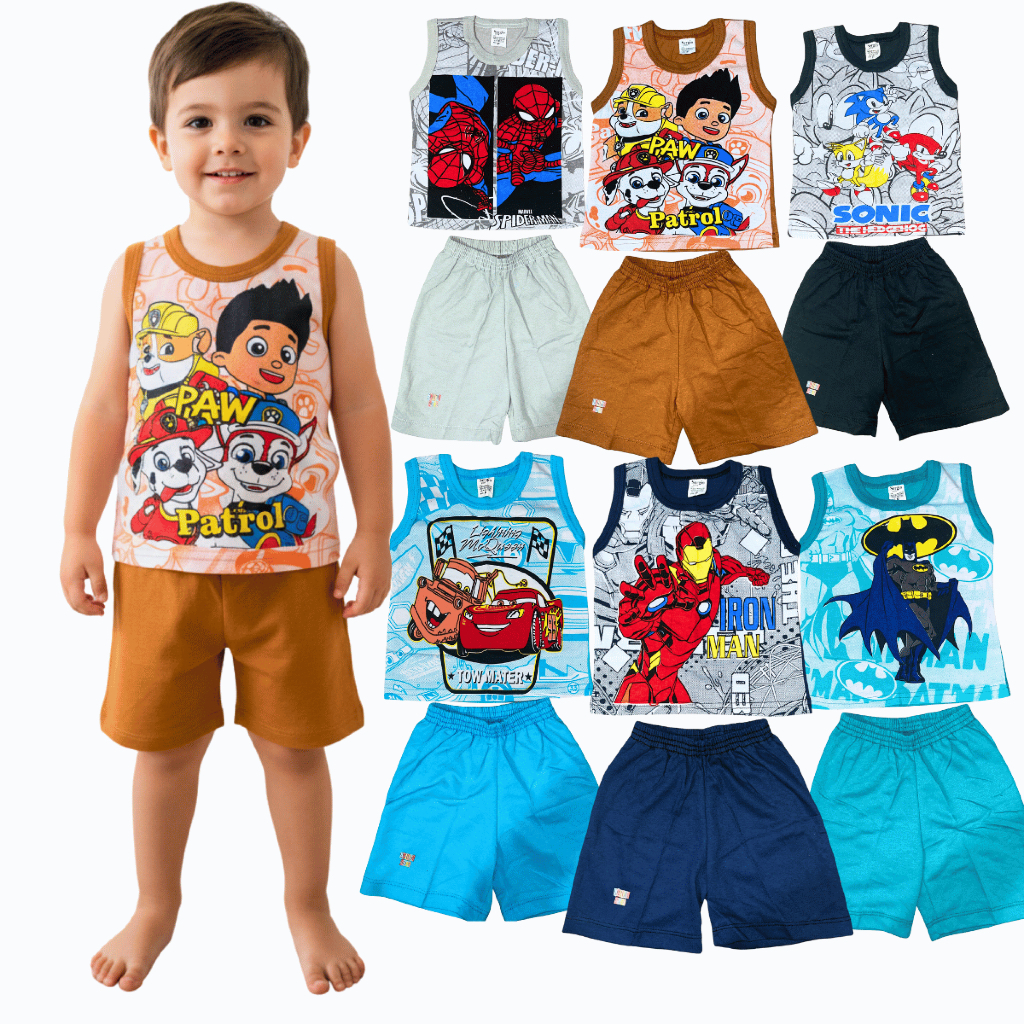 Conjunto Infantil Camisa + Bermuda – Estampas Variadas e Conforto Garantido - Buh Store