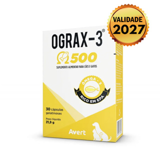 Ograx 500 Suplemento Alimentar para Cães e Gatos 30 Cápsulas - Avert Envio Imediato em Oferta na Shopee