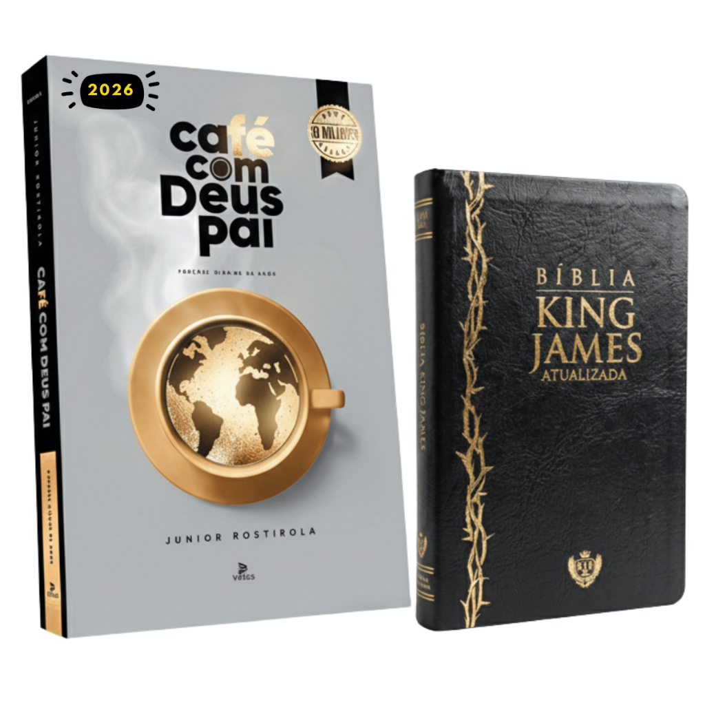 Kit Café Com Deus Pai 2026 + Bíblia King James Atualizada Slim Luxo em Oferta na Shopee