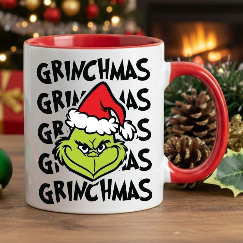 Caneca Temática de Natal 325ml Estampa Grinch em Alta Qualidade