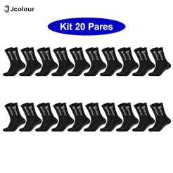 Jcolour Kit 20 Pares Meias De Futebol Esportivas Antiderrapantes De Alta Qualidade PRONTA ENTREGA