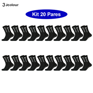 Jcolour Kit 20 Pares Meias De Futebol Esportivas Antiderrapantes De Alta Qualidade PRONTA ENTREGA em Oferta na Shopee