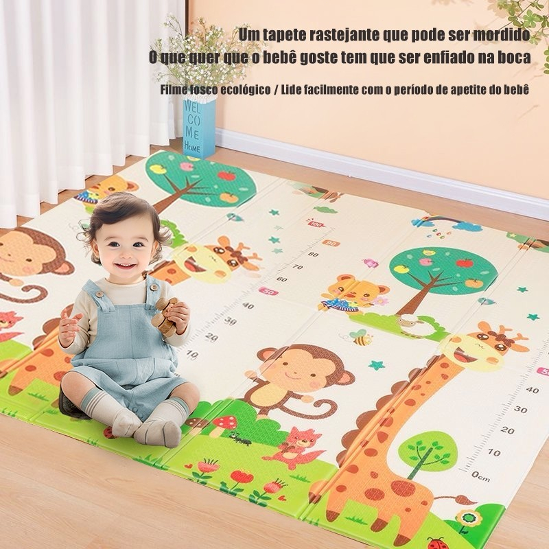 🌟 Tapete Baby 2 em 1 (180x200cm) 🧸 - Atividades + Descanso Macio 💤 -S13 em Oferta na Shopee