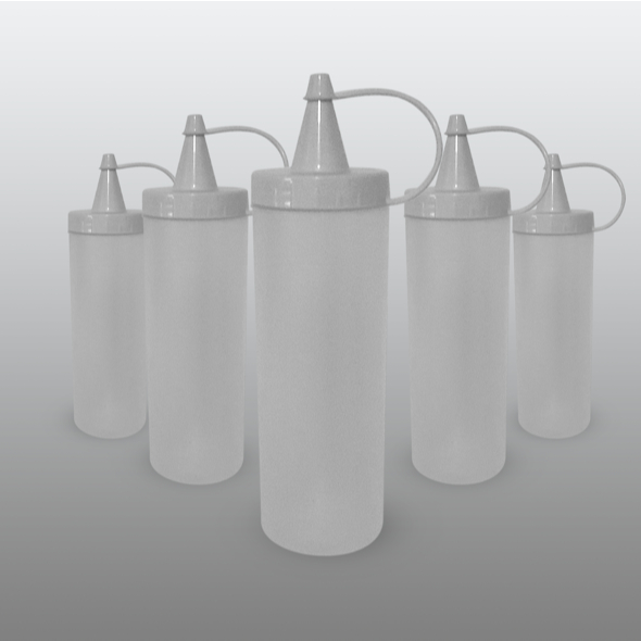Kit 4 Bisnagas Branca 250ml  molho de lanchonete  Ketchup  Maionese  Mostarda Profissional Restaurante