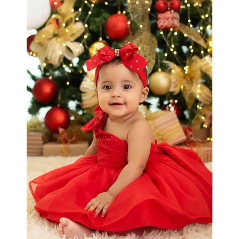 vestido natal infantil. roupa de natal bebê. vestido infantil vermelho