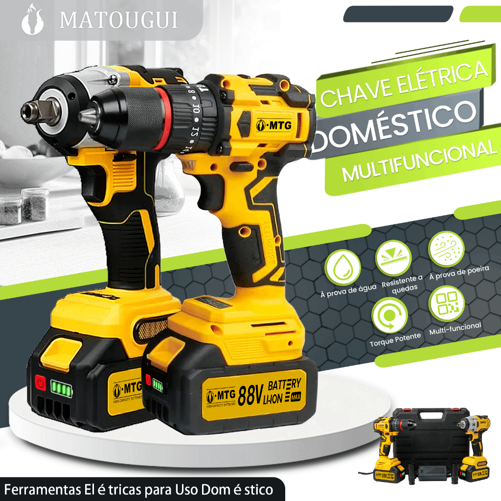 Kit Parafusadeira Furadeira 48V Com Maleta e Acessórios Completo