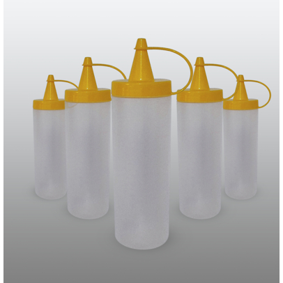 Kit 5 Bisnagas Amarela 250ml  molho de lanchonete  Ketchup  Maionese  Mostarda Profissional Restaurante