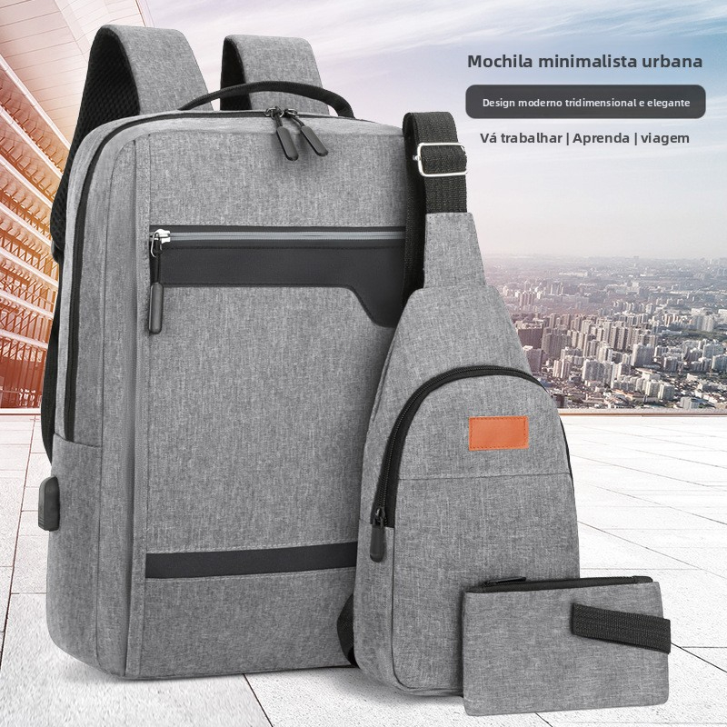 Kit 3 Mochilas Bolsa Viagem Resistente Masculina Feminina Escolar Notebook Conjunto Mochila em Oferta na Shopee