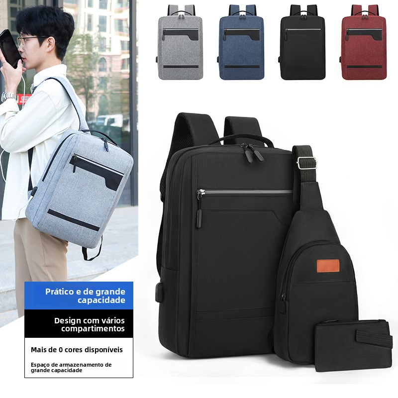 kit 3 Mochila Bolsa Viagem Resistente Coreana Masculina Feminina em Oferta na Shopee