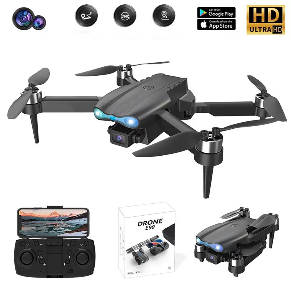 DLI Drone E99PRO Mini 4K Câmera WIFI Evitar Dobrável Profissional RC Drone Quadcopter