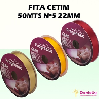 Fita de Cetim Progresso N°5 22mm - 50mts em Oferta na Shopee