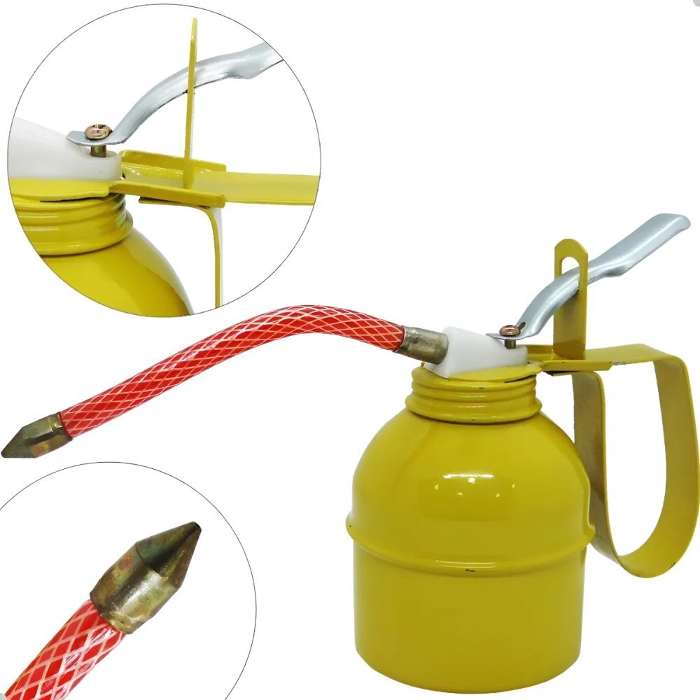 Almotolia Bomba de Óleo Manual 300ml - Amarela Carros Motos Bicicletas