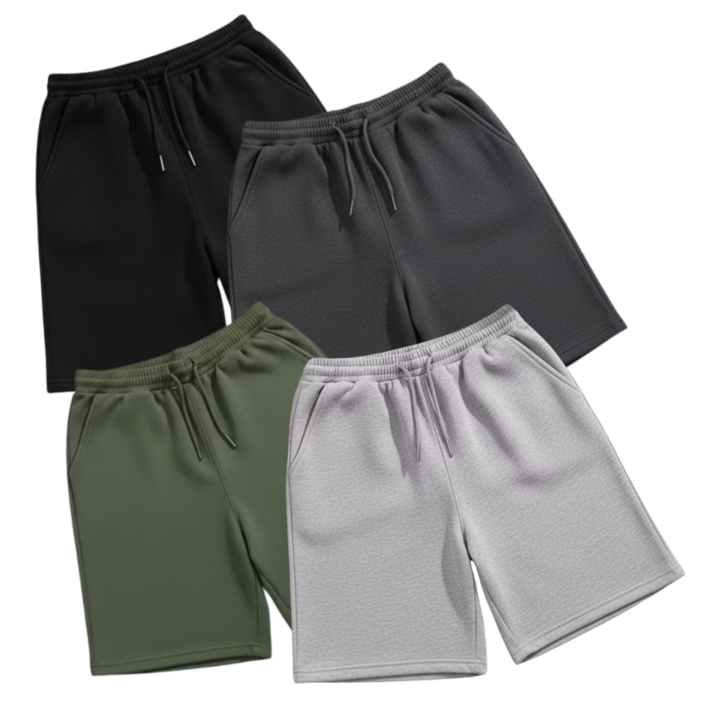 kit 4 bermuda shorts moletom masculino academia com cordão mauricinho shorts praia do P ao GG casual