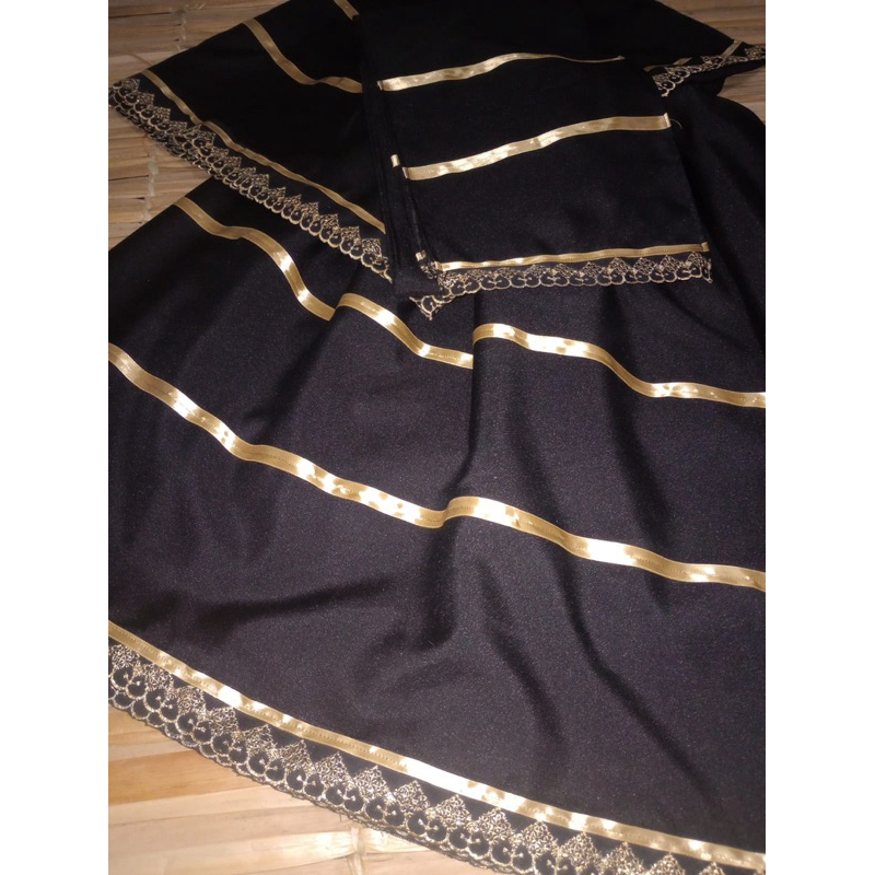 conjunto 3 peças pombagira luxo preta com dourada umbanda e candomblé festa em Oferta na Shopee