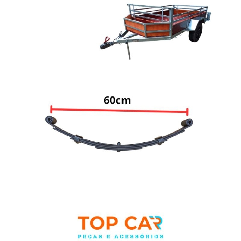 1 unidade de feixe de molas de 4 laminas 60cm capacidade de carga de 275kg produto novocarretinha reboque em Oferta na Shopee