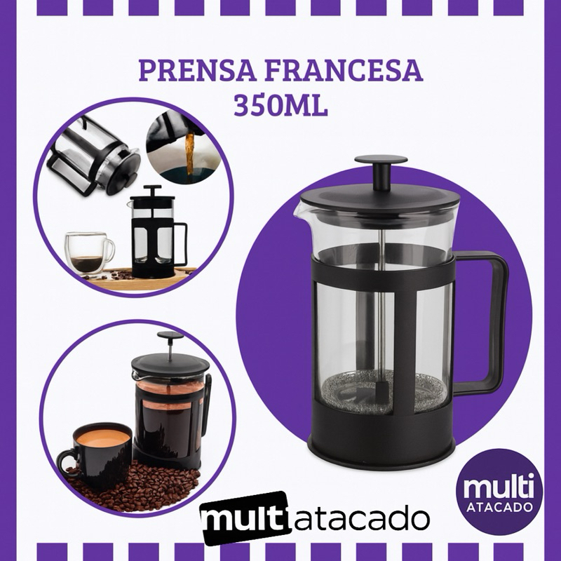 Cafeteira Prensa Francesa 350ml Café Cremeira Café Expresso Leite Cremoso