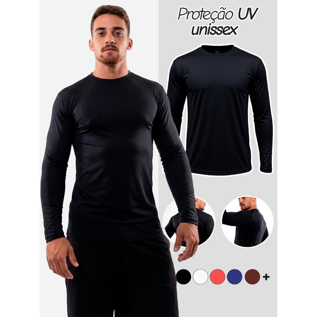 Camiseta UV+ Feminina Proteção Solar Blusa Segunda Pele Camisa Térmica Unissex