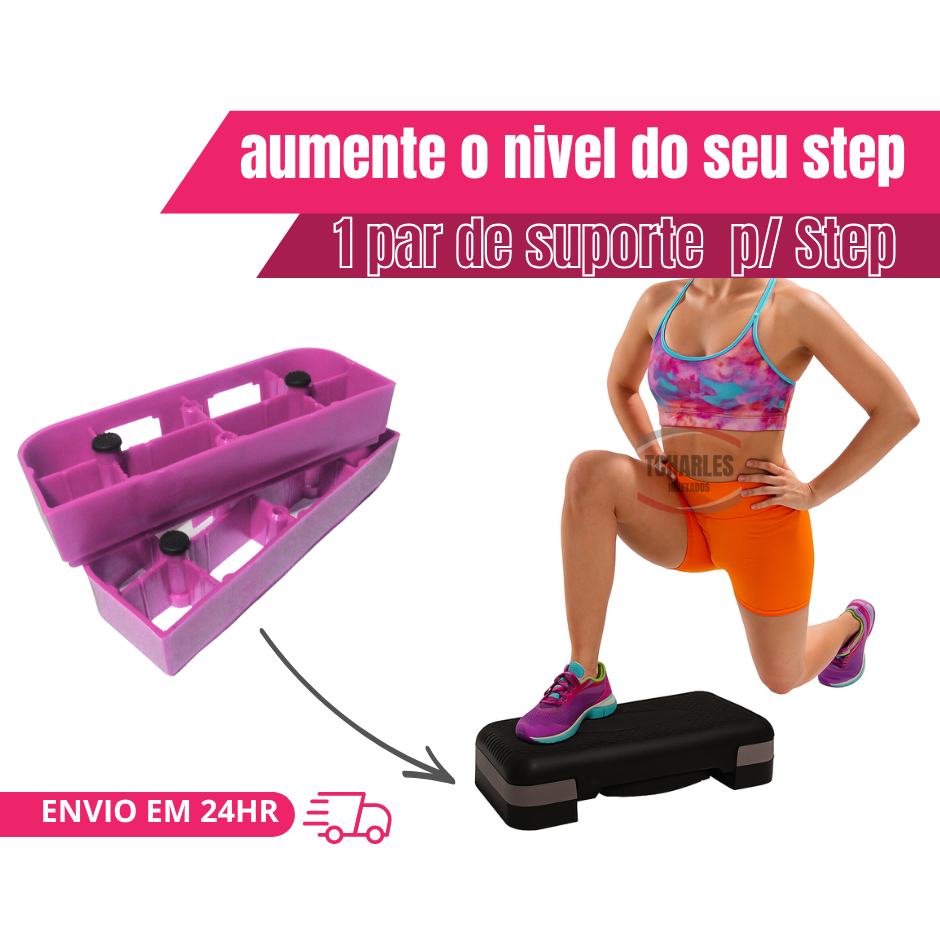 Par SUPORTE PARA STEP Modular -  Aumente a altura do Seu Step