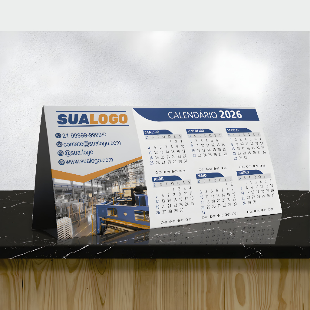 ENVIO RÁPIDO - 20 und Calendário de Mesa 2026 Personalizado Logomarca Empresa decoração