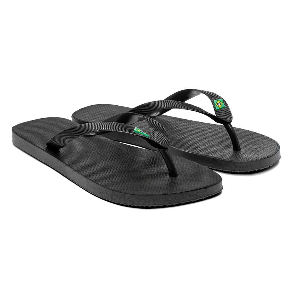 Kit Chinelo Masculino Feminino Brasil Preto Branco